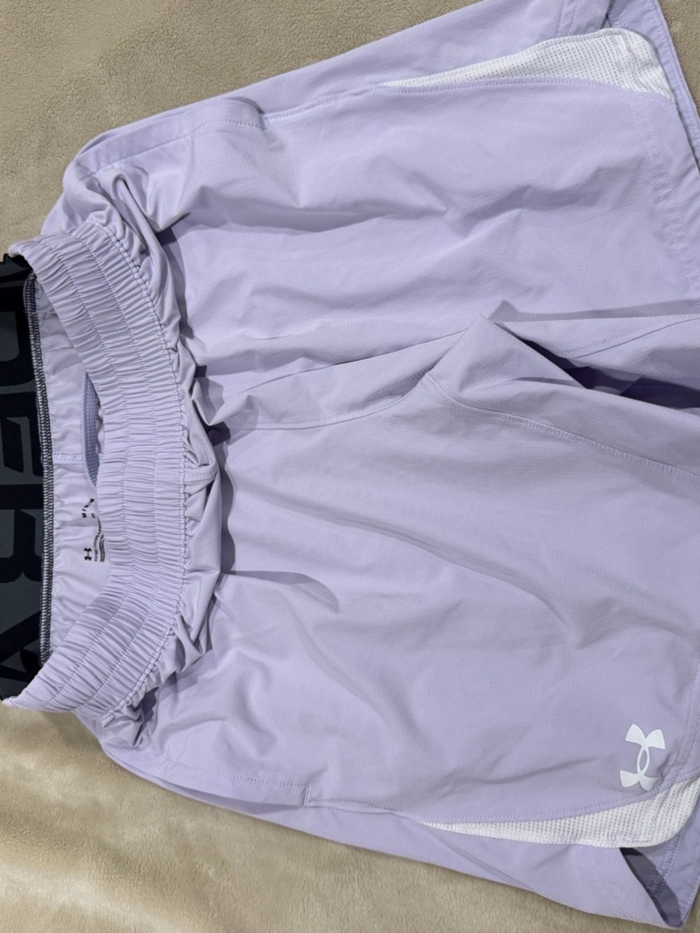 Under Armour Lavender Athletic Shorts with White Mesh